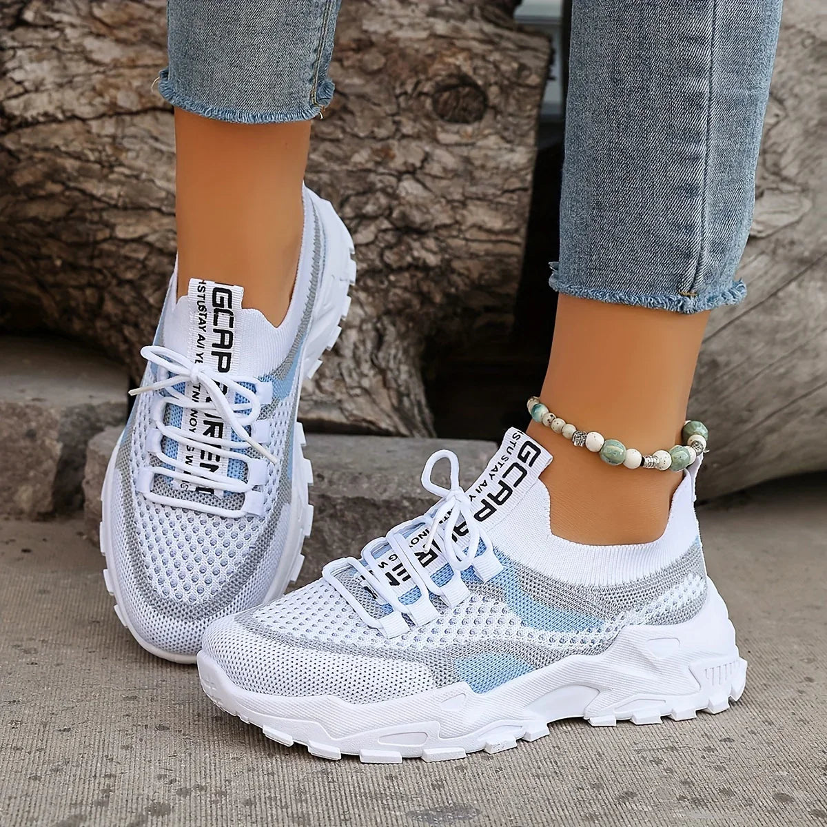 LEILA™ ORTHOPEDIC BREATHABLE LACE-UP MESH SNEAKERS