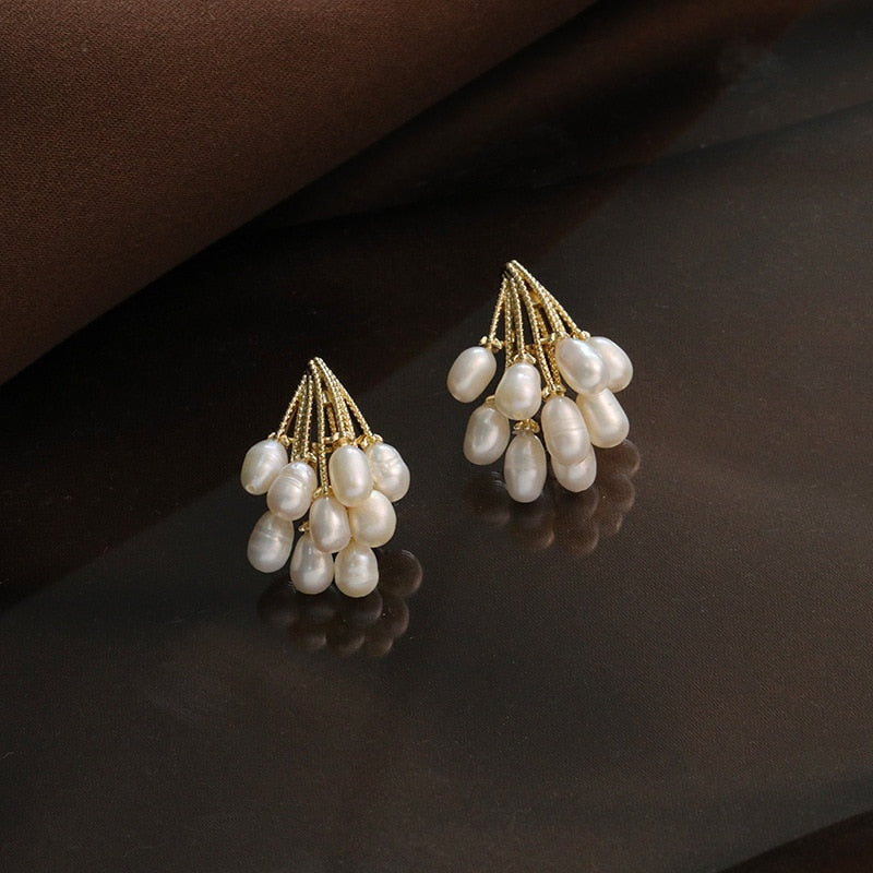 RAINA | Pearl Drop Rain Earrings