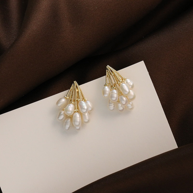 RAINA | Pearl Drop Rain Earrings