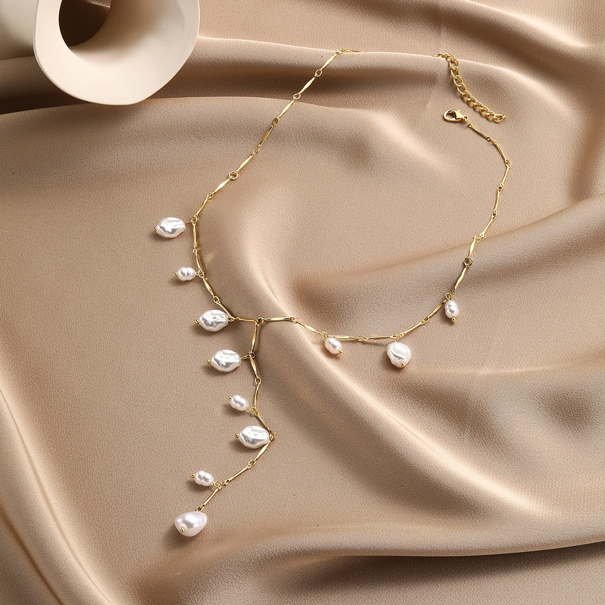 LUNA | ENCHANTED PEARL WATERFALL NECKLACE