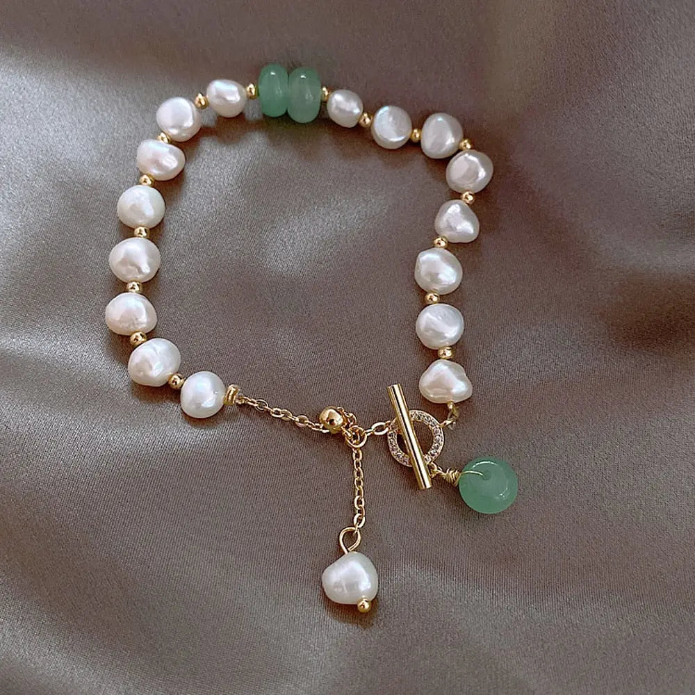 JADORA | Bracelet Crafted with Natural Pearls and Jade