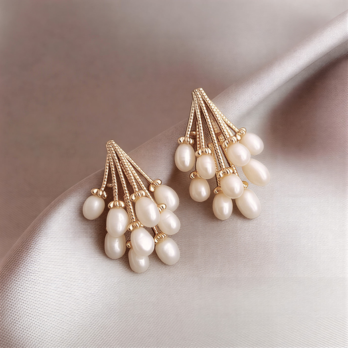 RAINA | Pearl Drop Rain Earrings