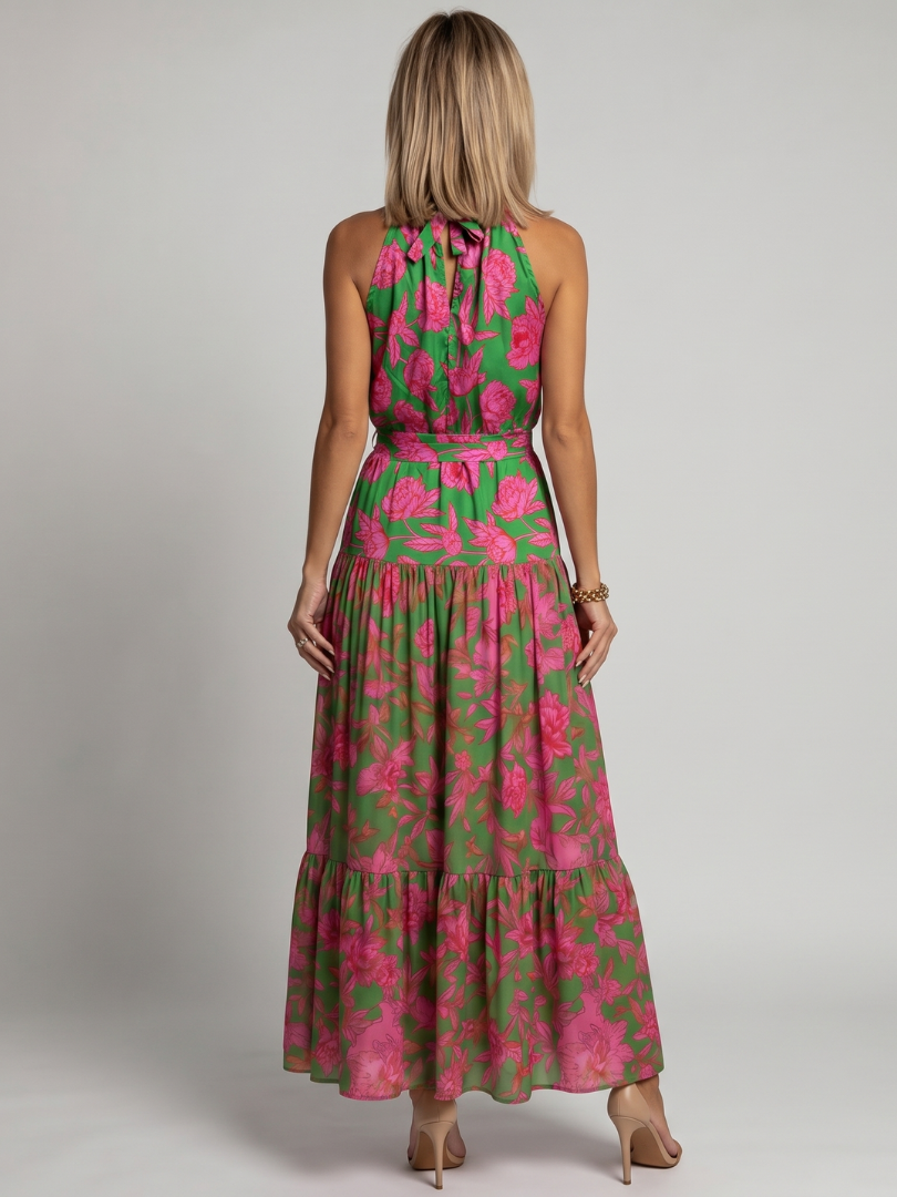 Rowen | Flowing Halter Midi Dress