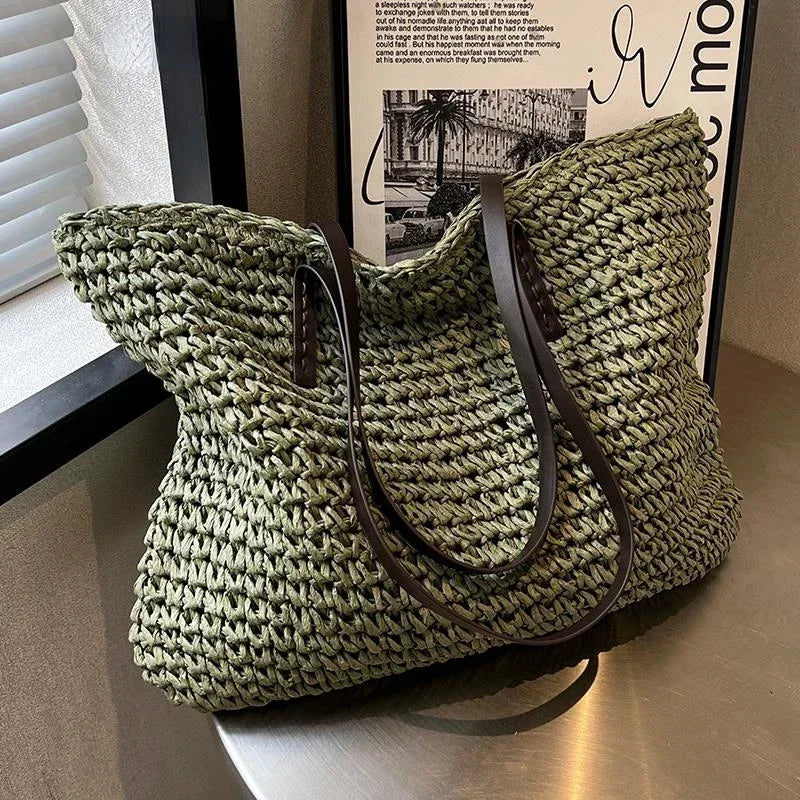 Spacious Woven Tote Bag
