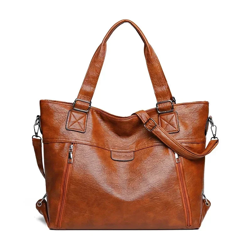 Vintage-Inspired Shoulder Tote Bag