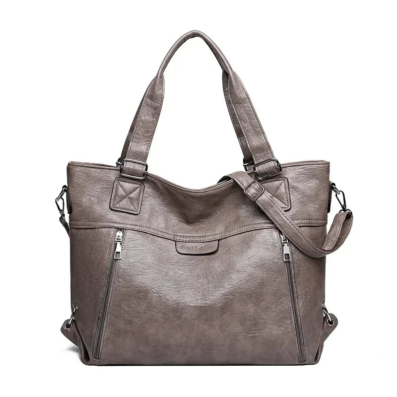 Vintage-Inspired Shoulder Tote Bag