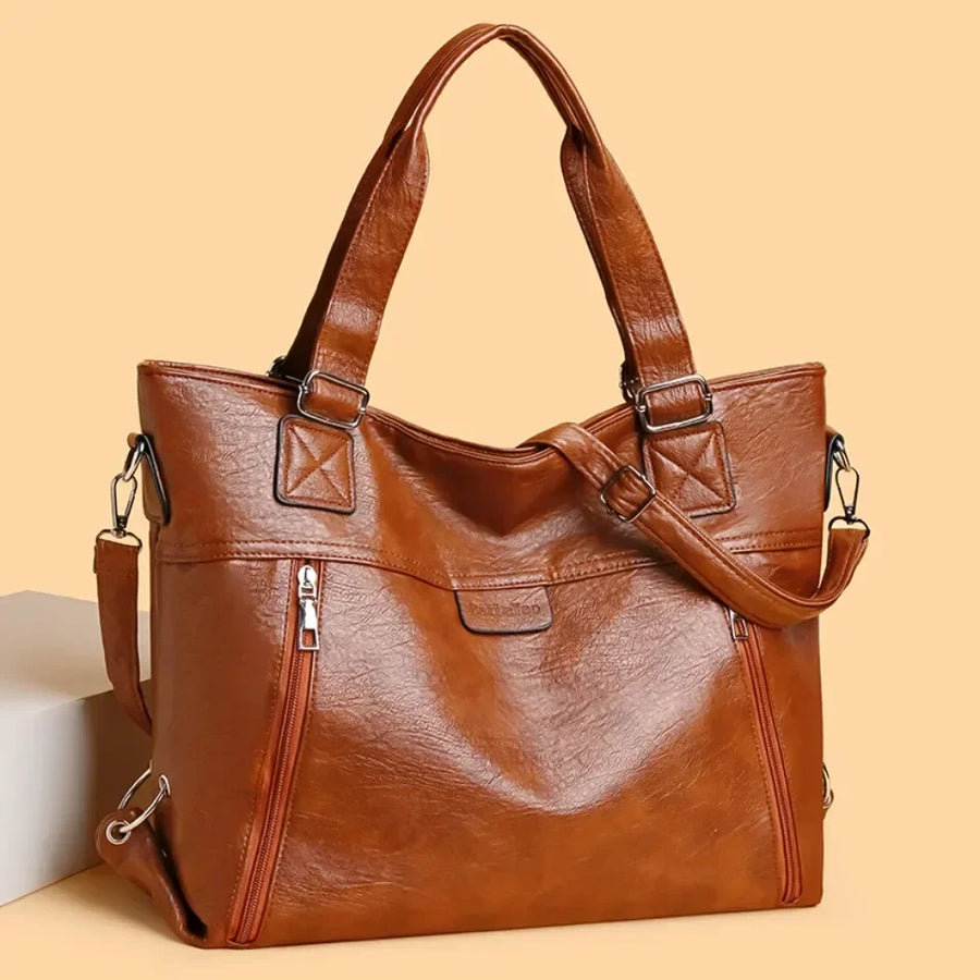 Vintage-Inspired Shoulder Tote Bag