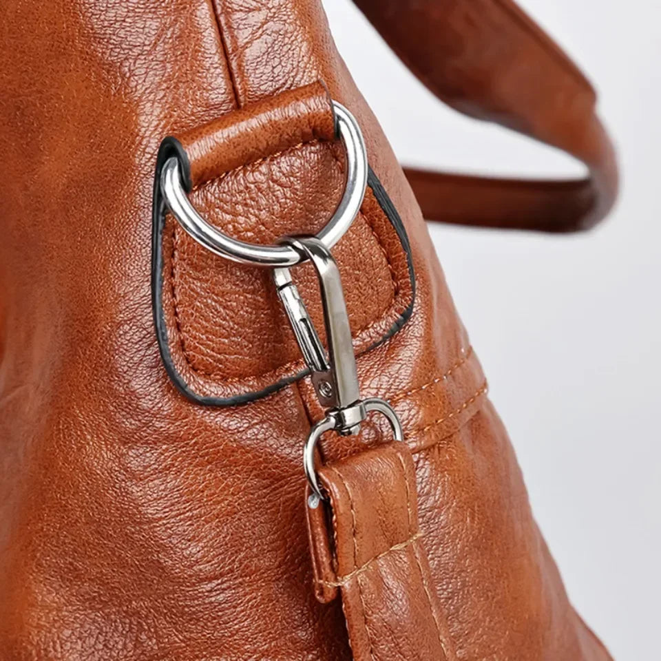 Vintage-Inspired Shoulder Tote Bag