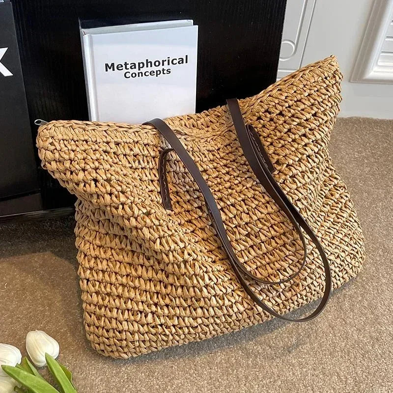 Spacious Woven Tote Bag