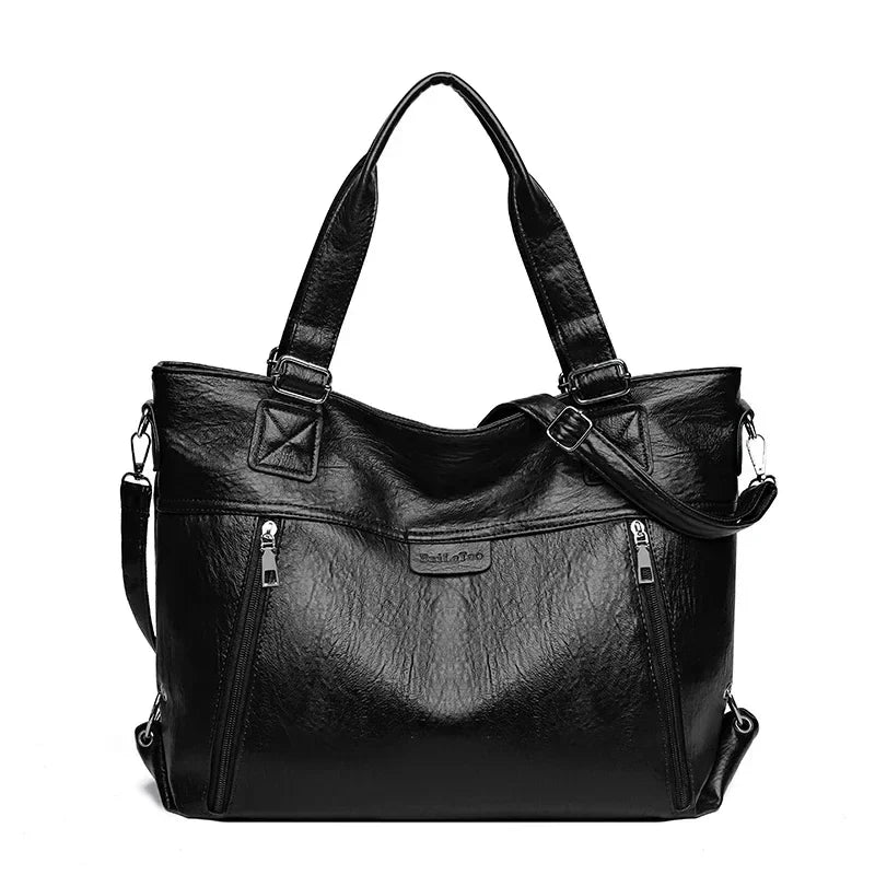 Vintage-Inspired Shoulder Tote Bag