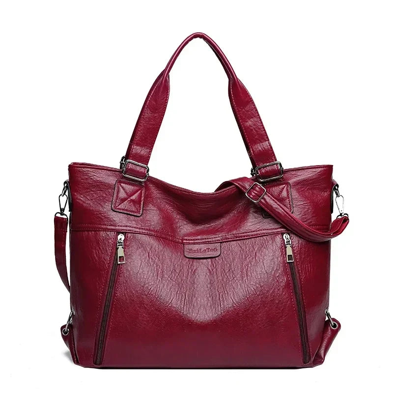 Vintage-Inspired Shoulder Tote Bag