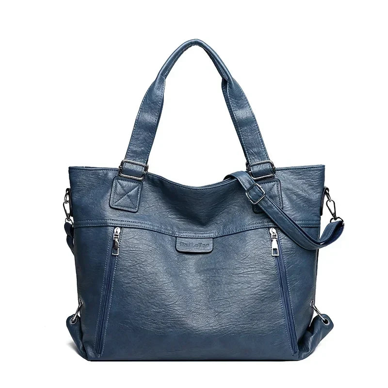 Vintage-Inspired Shoulder Tote Bag