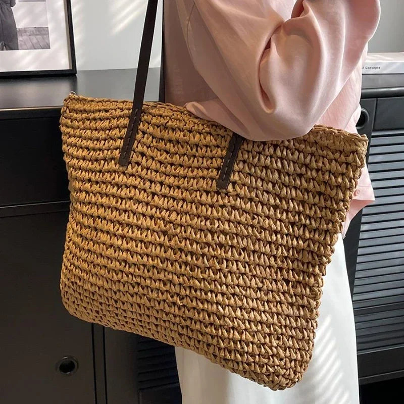 Spacious Woven Tote Bag