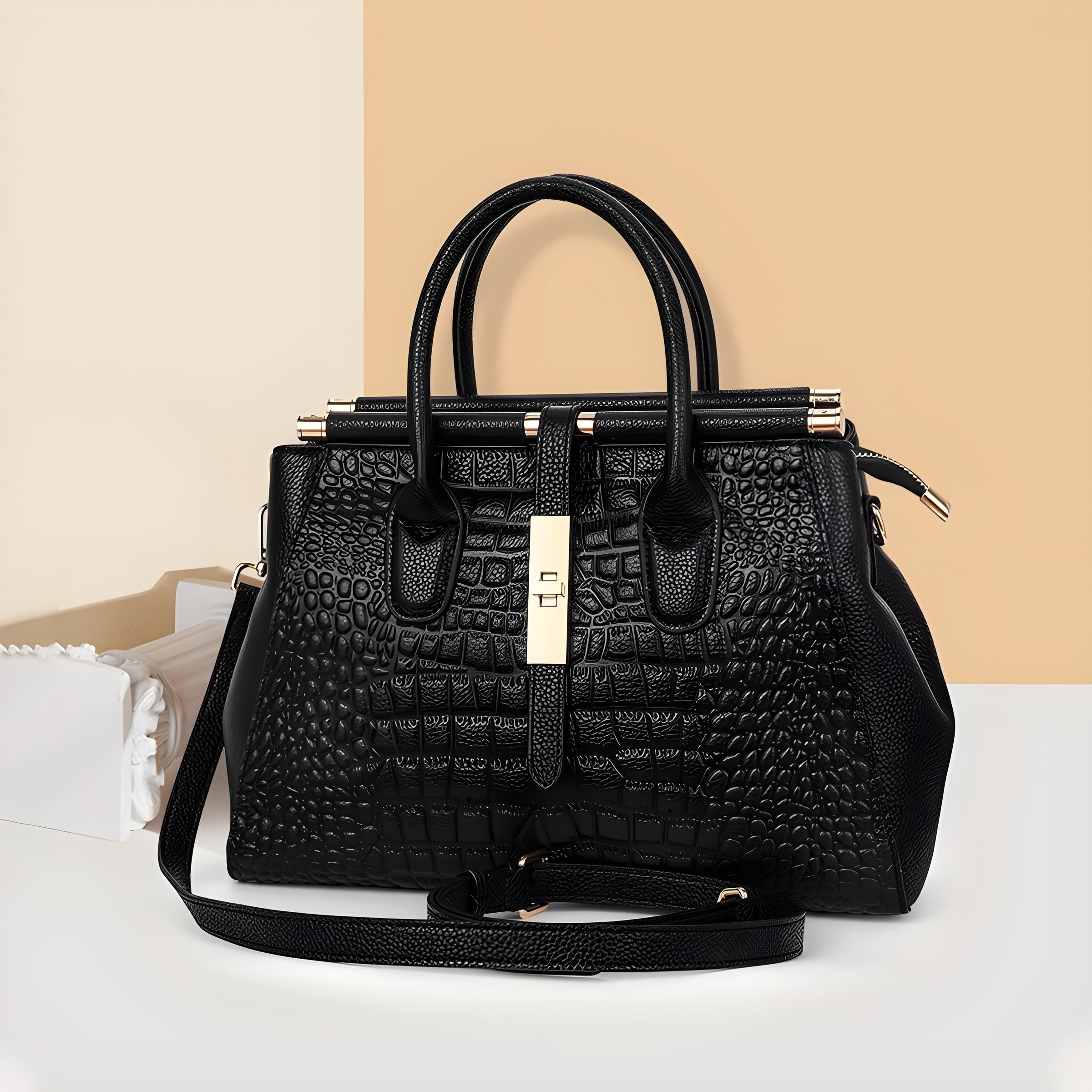 AURELIA | Crocodile-Pattern Handbag