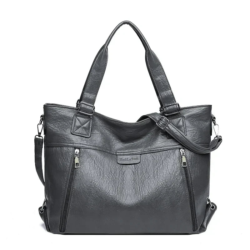 Vintage-Inspired Shoulder Tote Bag
