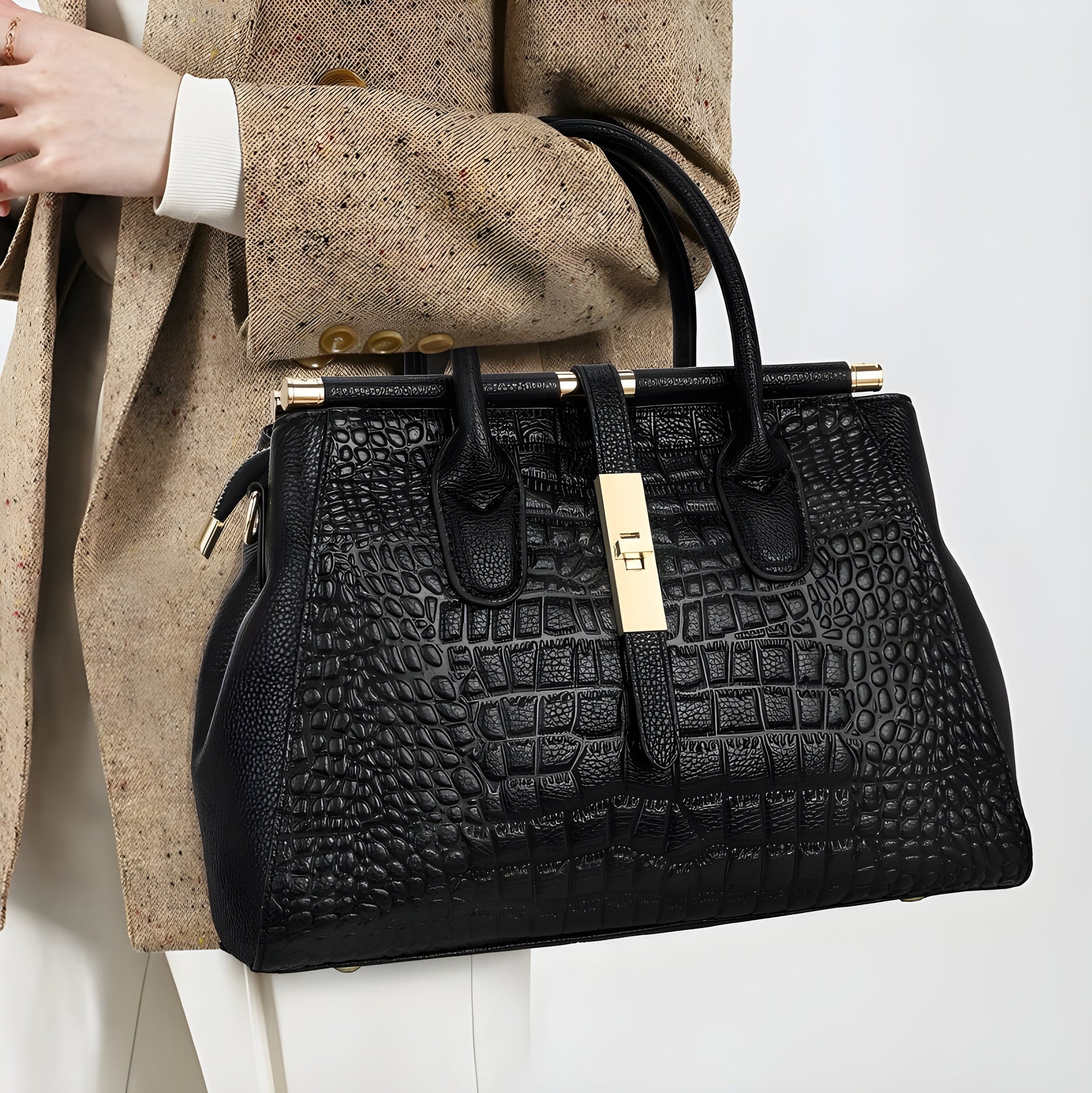 AURELIA | Crocodile-Pattern Handbag