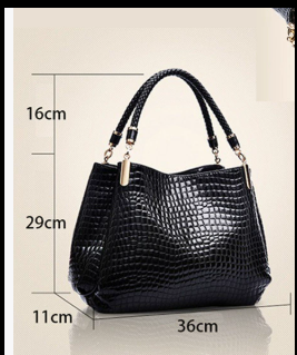 Lusso Milano - Crocodile-Embossed Shoulder Bag