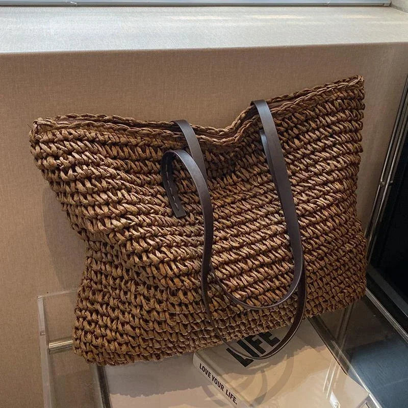 Spacious Woven Tote Bag