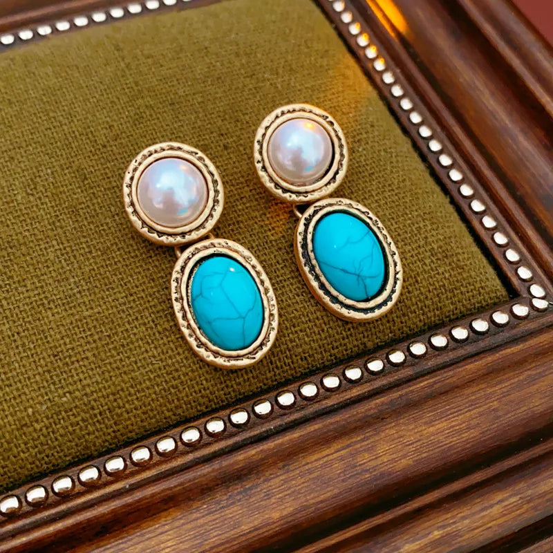 TURQUESSA | Vintage Turquoise Pearl Jewelry Set