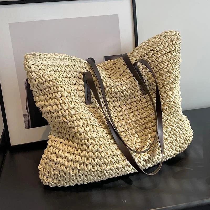 Spacious Woven Tote Bag