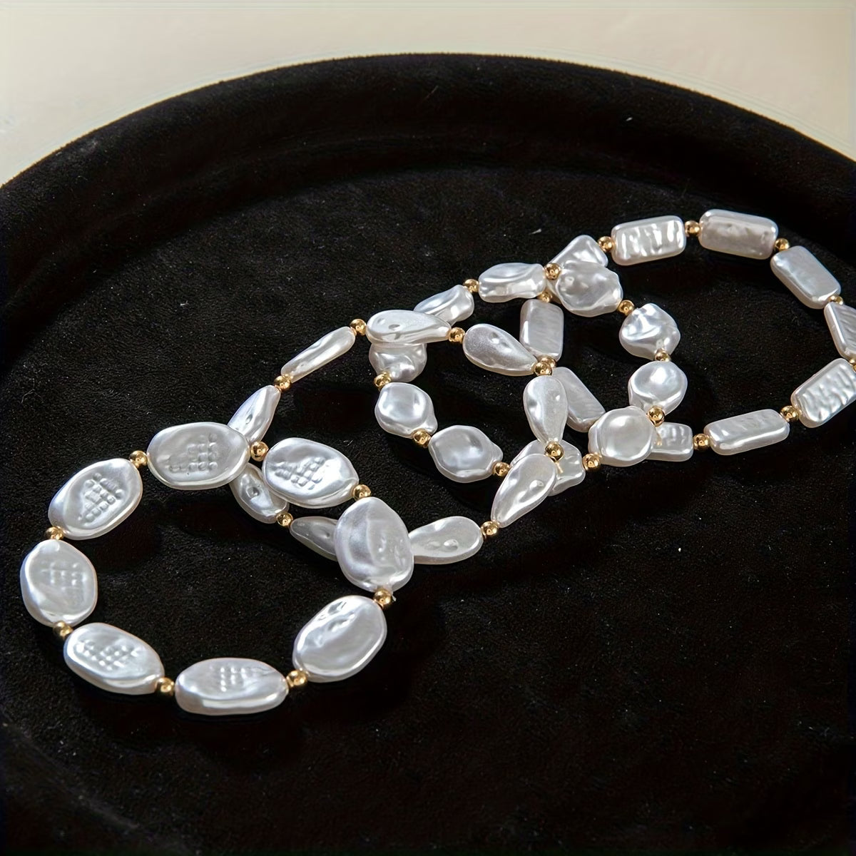 VALORA | Set of 4 Pearl Statement Bracelets