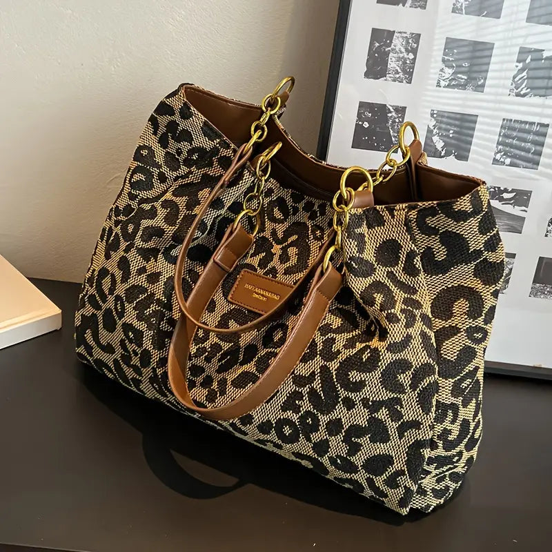 Luxurious Leopard Print Tote