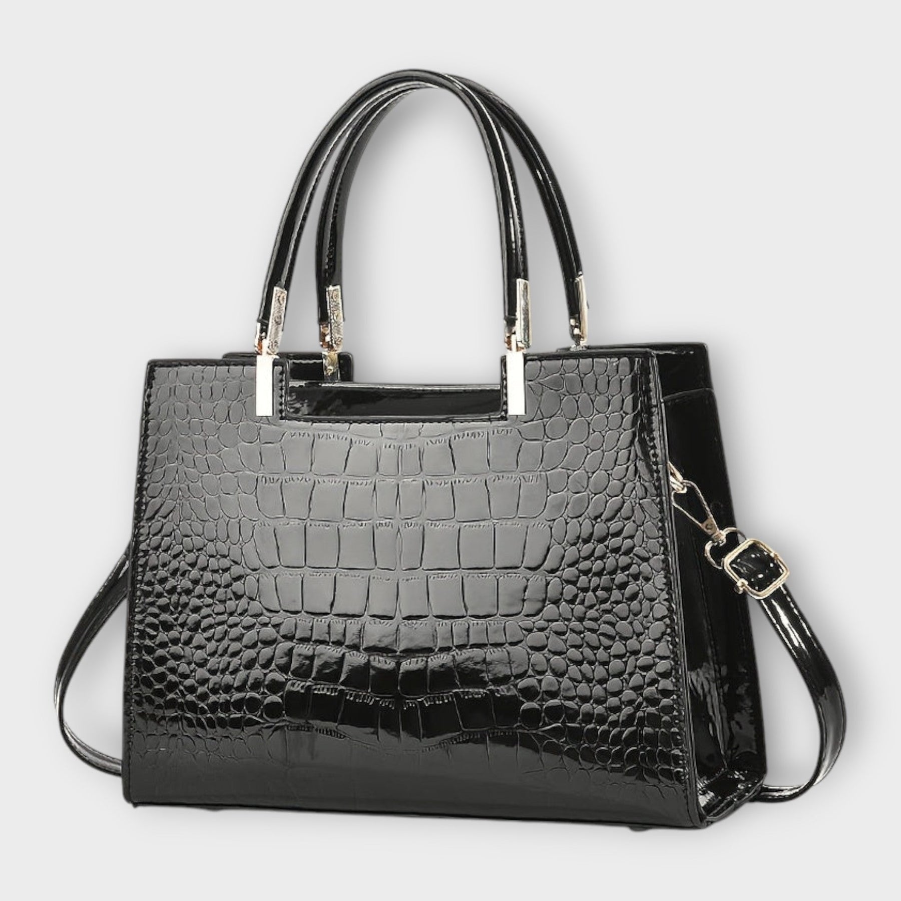 Maison Verdelle - Glossy Crocodile Print Handbag