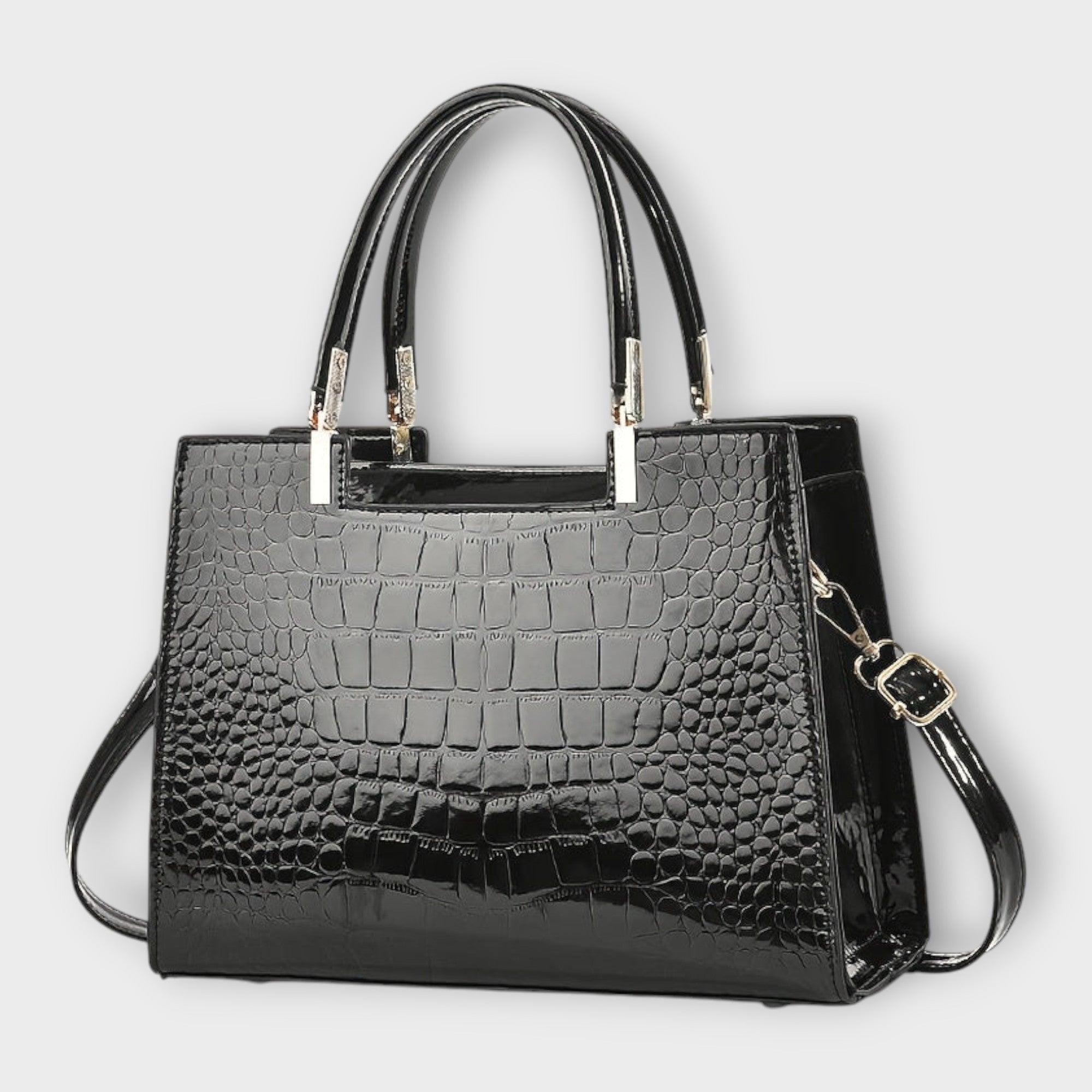 Maison Verdelle - Glossy Crocodile Print Handbag