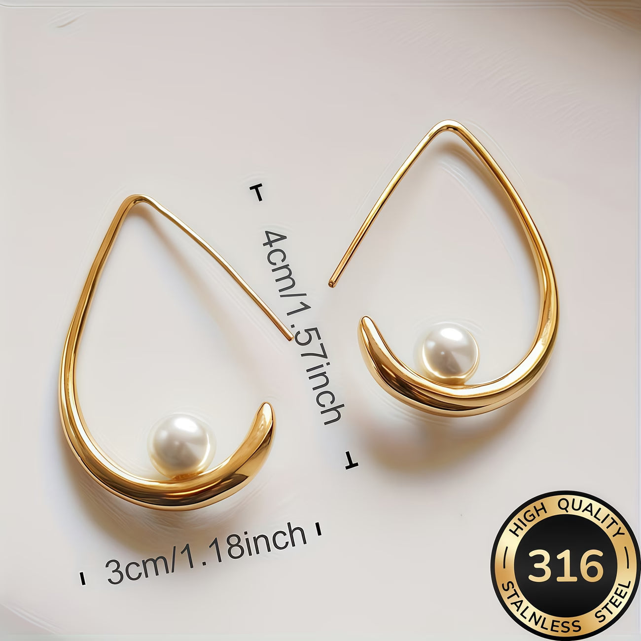 SELENA | HOOP EARRINGS WITH CRESCENT PEARLS