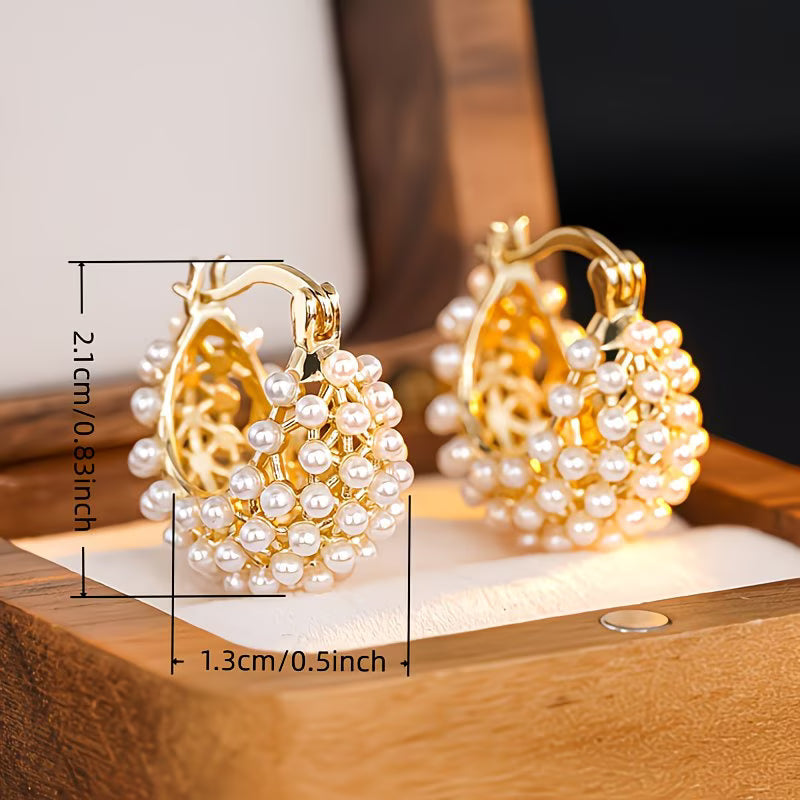 MONROE | Statement Chunky Pearl Hoop Earrings