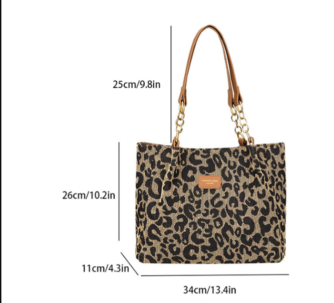 Lévrier – Leopard Print Canvas Tote Bag