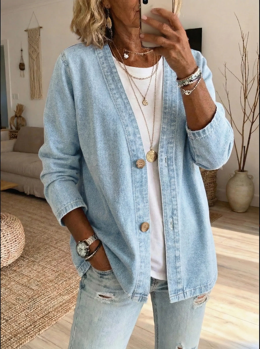 Denim Classic Button Coat