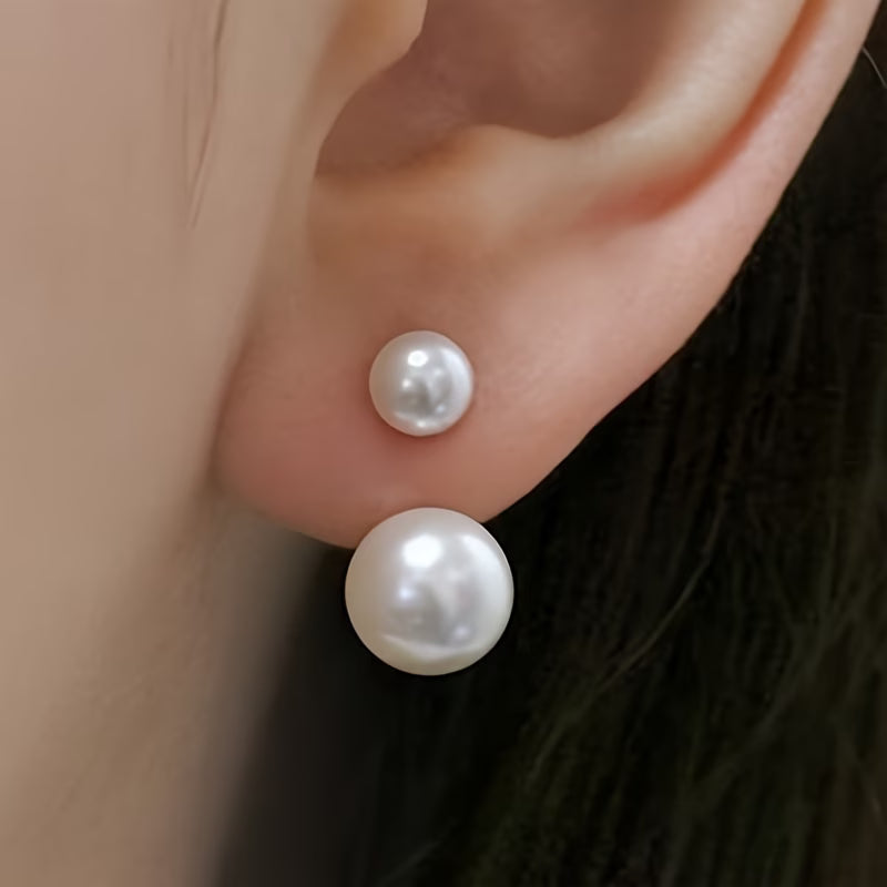 VALERIA | Bold Double Pearl Statement Earrings