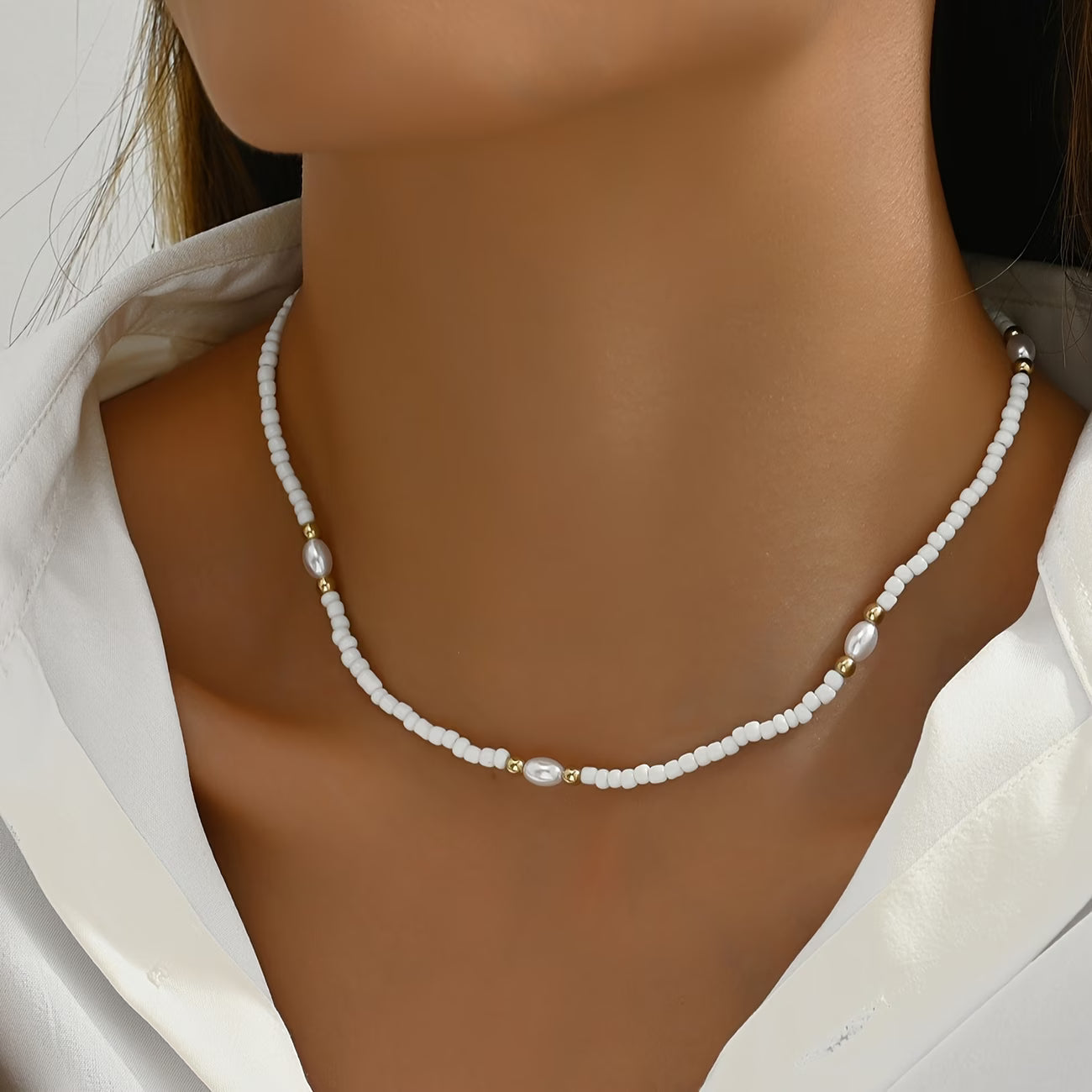 CLARA | Elegant Pearl Beaded Necklace