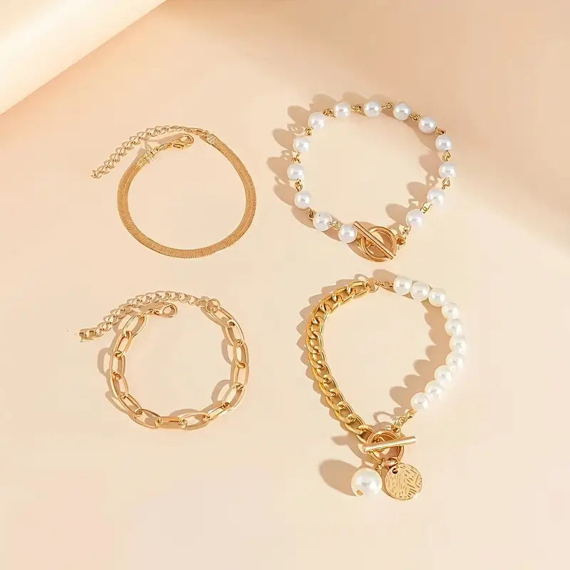 AURÉLIE | ELEGANT LAYERED PEARL BRACELET COLLECTION