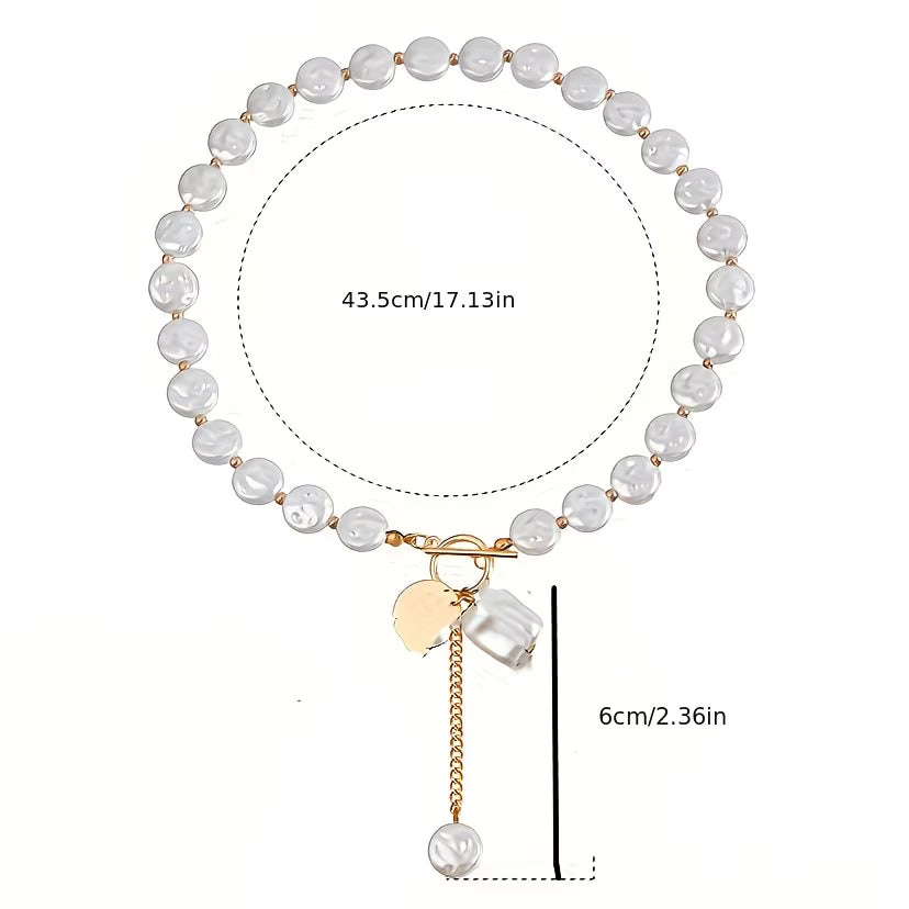AURELIE | BAROQUE PEARL TOGGLE CHAIN NECKLACE