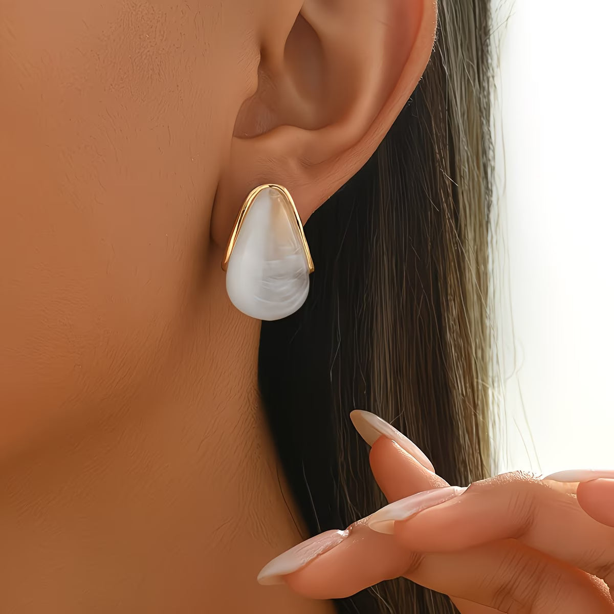 MARINA | Pearl-Infused Water Drop Earrings