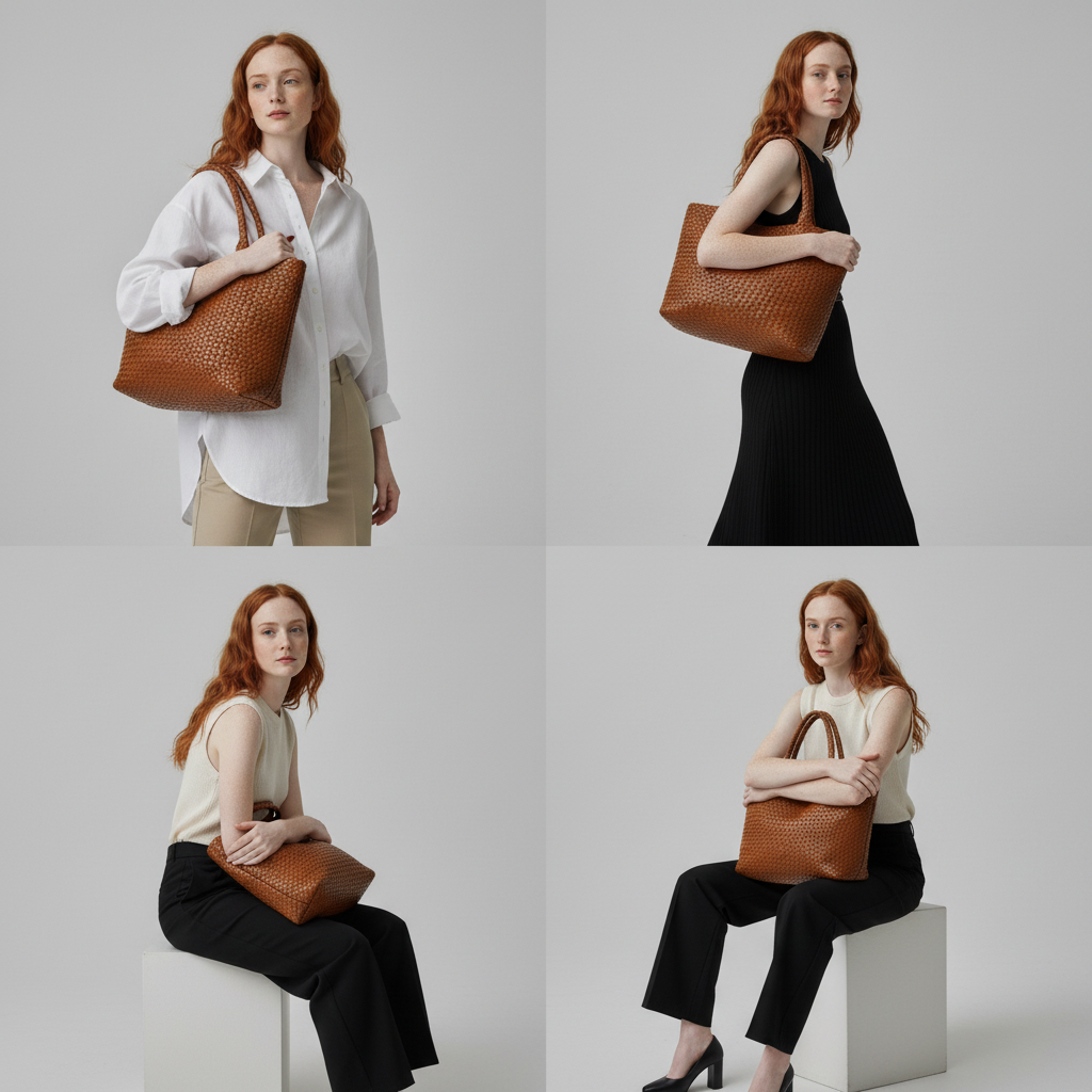 Lana Eco-Friendly Handwoven Vegan Leather Tote