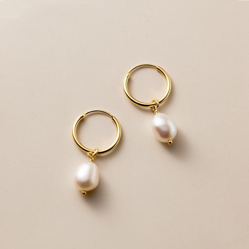 MILA | CLASSIC PEARL HOOP EARRINGS