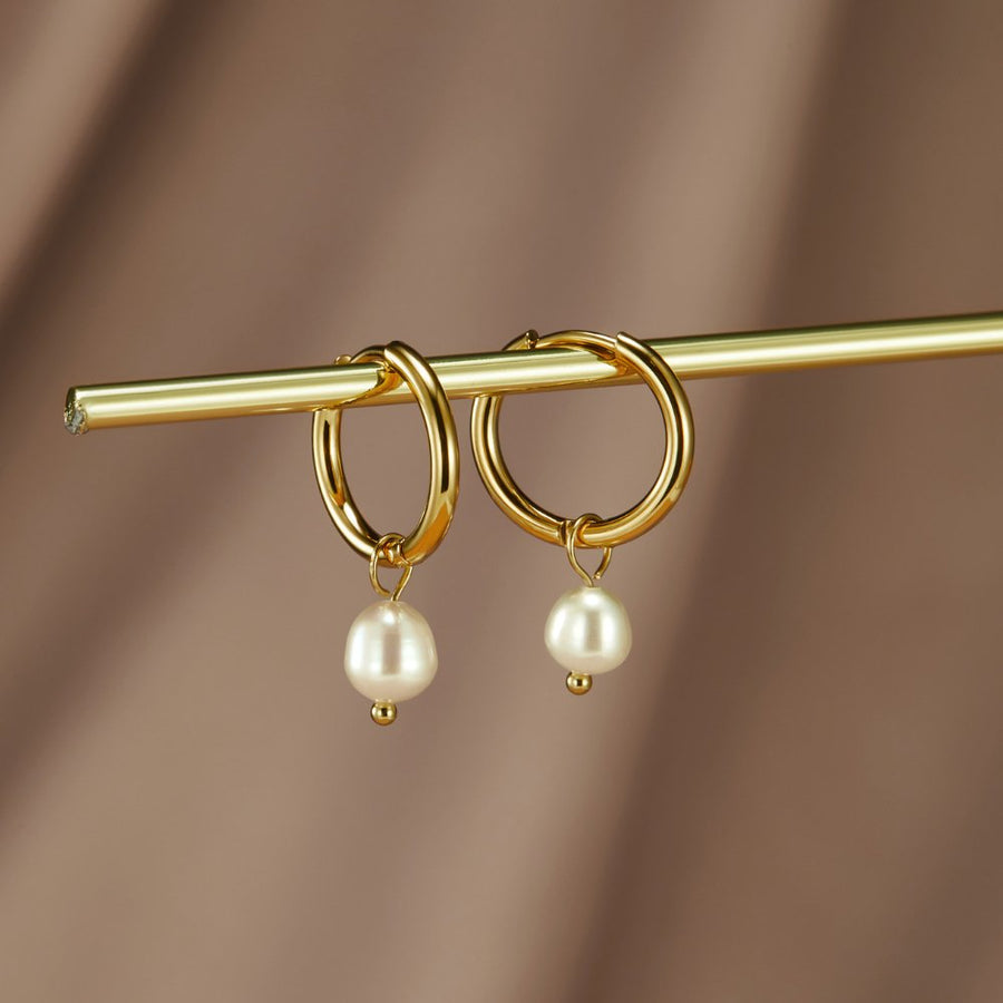 MILA | CLASSIC PEARL HOOP EARRINGS