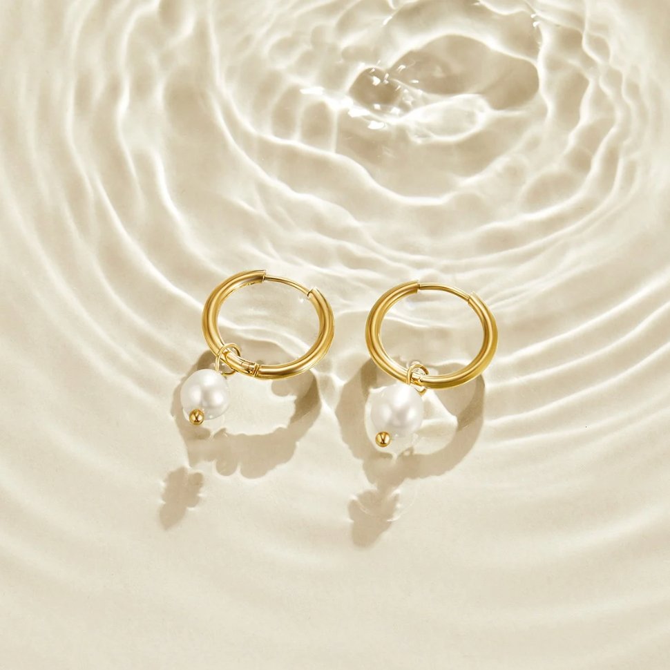 MILA | CLASSIC PEARL HOOP EARRINGS