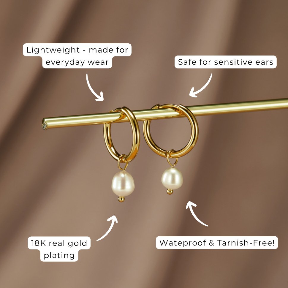 MILA | CLASSIC PEARL HOOP EARRINGS