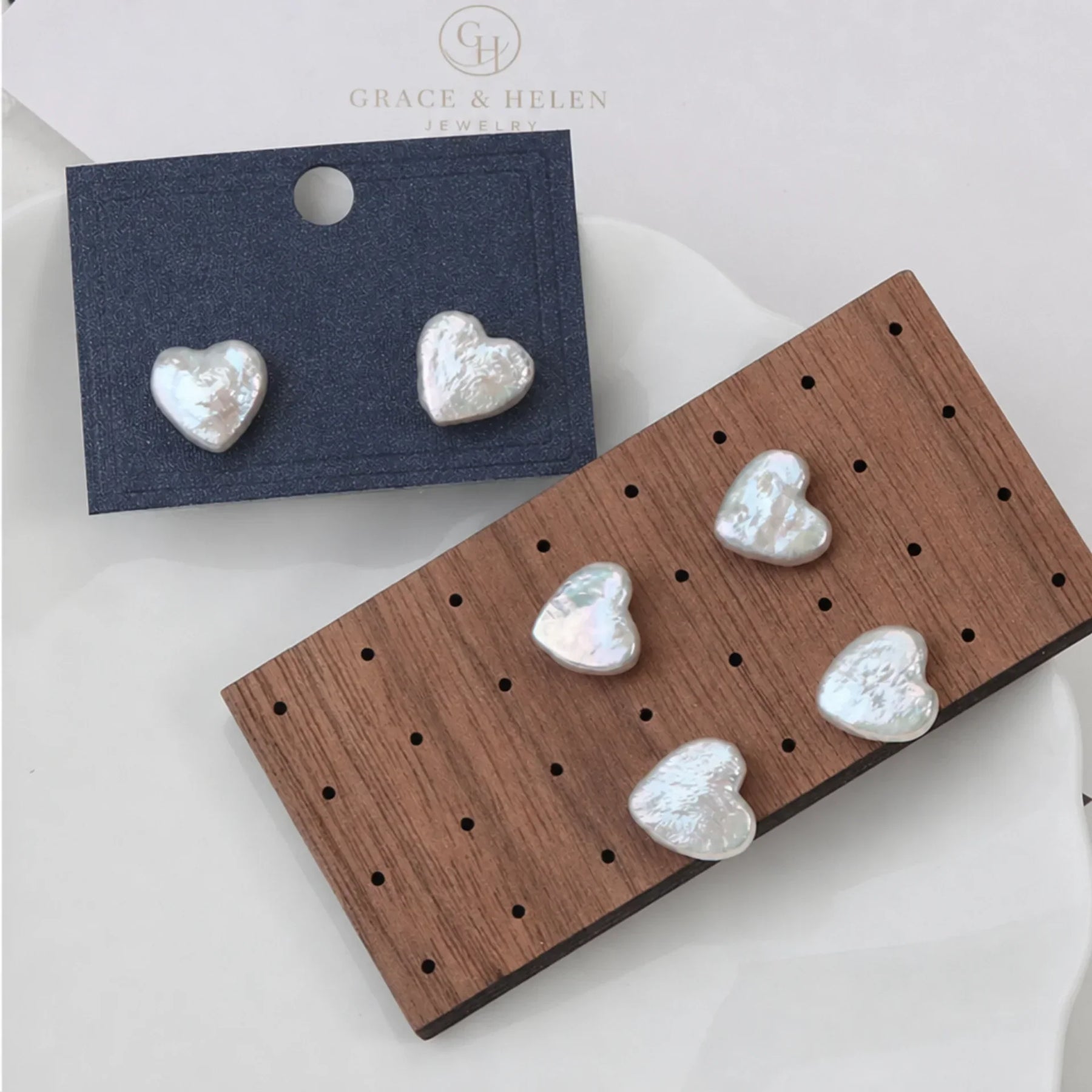 AMELIA | LUXURY HEART-SHAPED FRESHWATER PEARL EARRINGS
