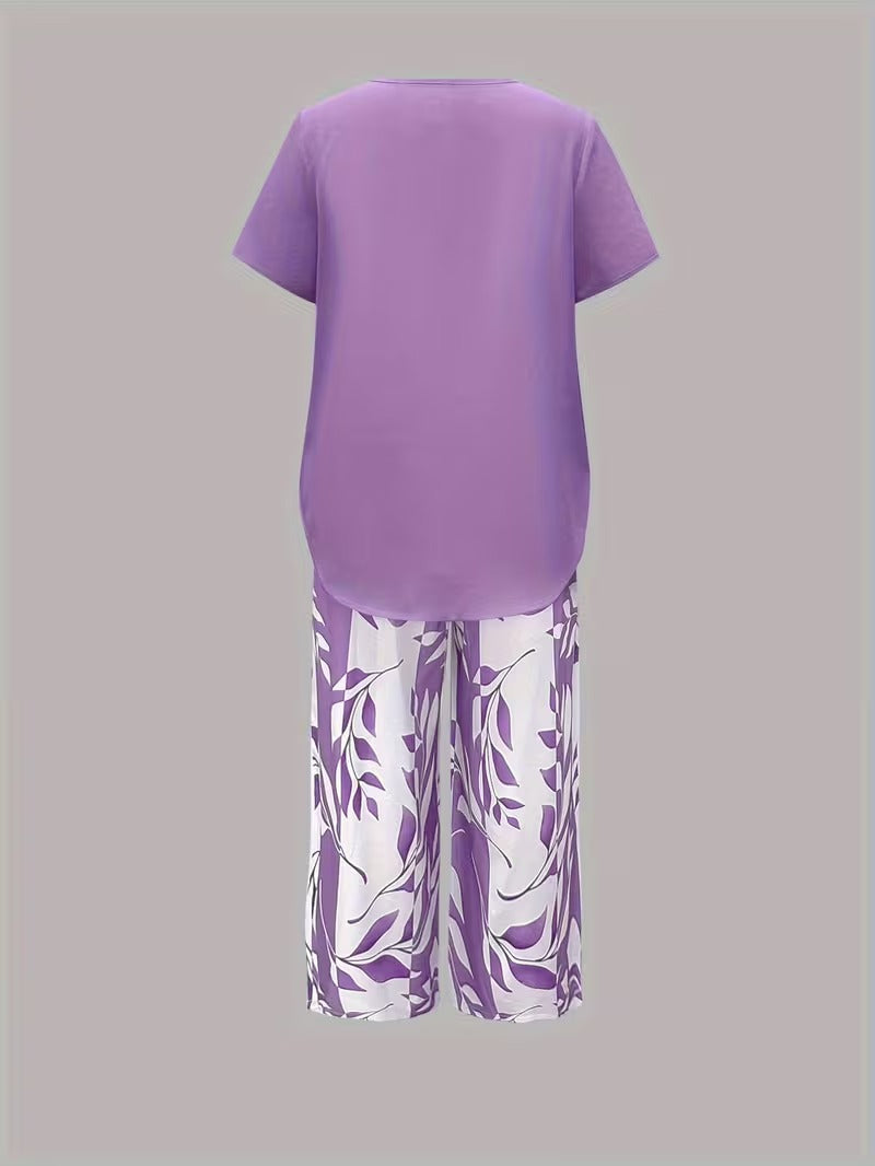 Arvessa™ | Relaxed Leaf Pattern Two-Piece Ensemble