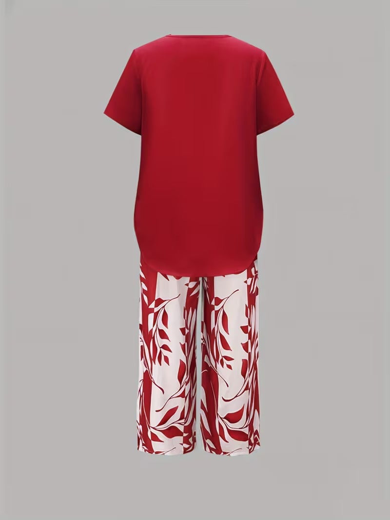 Arvessa™ | Relaxed Leaf Pattern Two-Piece Ensemble