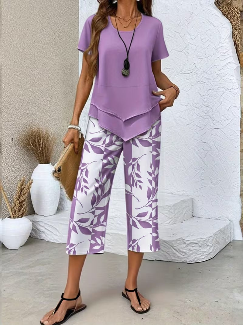 Arvessa™ | Relaxed Leaf Pattern Two-Piece Ensemble