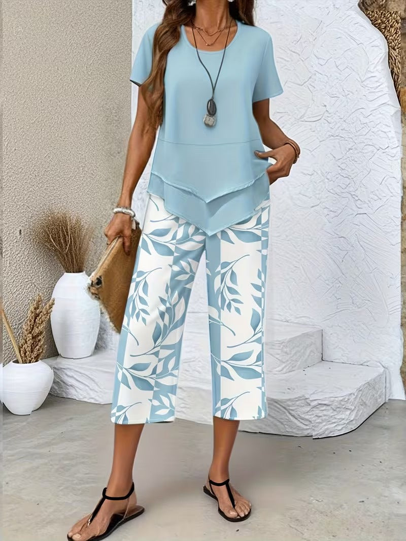 Arvessa™ | Relaxed Leaf Pattern Two-Piece Ensemble