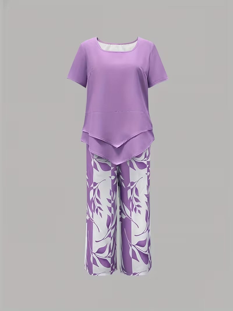 Arvessa™ | Relaxed Leaf Pattern Two-Piece Ensemble