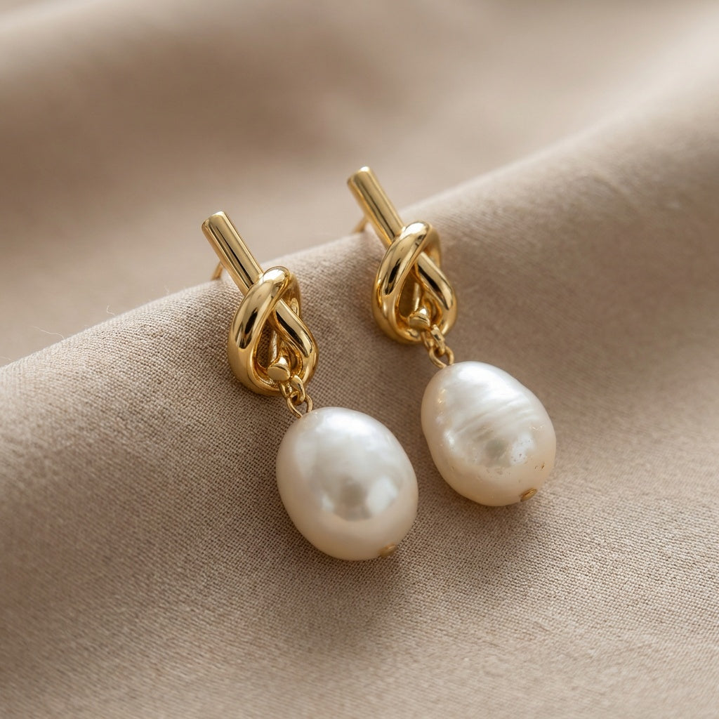 NADIA | Twisted Pearl Earrings