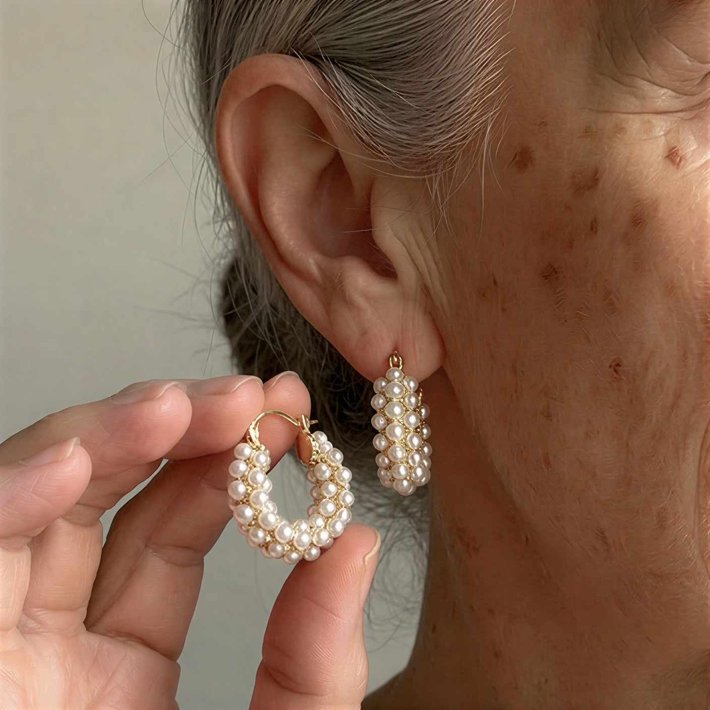 LYANNA | Multi-Layered Pearl Hoop Earrings